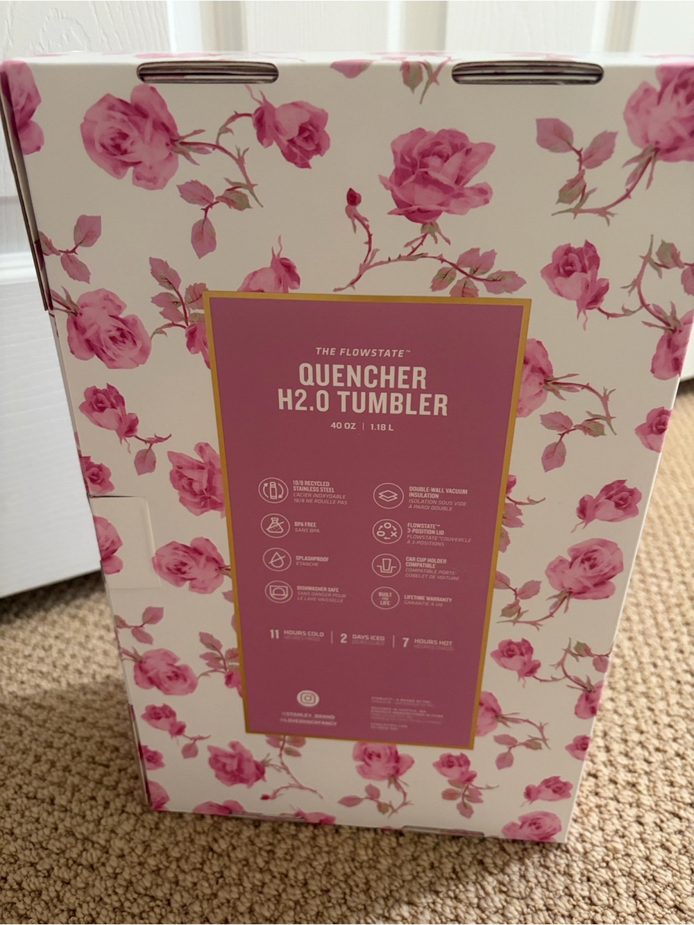 AUTHENTIC Stanley x LoveShackFancy Floral Tumbler - Pink Rose Print - Picture 3 of 3